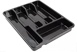 Organizador/Suporte/Separador de Talheres para Gaveta/Porta Talheres para gaveta com 5 divisórias (PRETO)