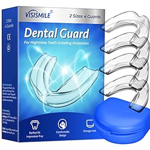 Visismile Mondbeschermer voor het slijpen van tanden Professionele tandheelkundige nachtbeschermer voor tanden slijpen stopt bruxisme en elimineert tanden klemmen tanden 2 maten Pack van 4 met hoge kwaliteit hygiëne Case
