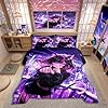 Erosebridal Kids Anime Girl Full Size Bedding Set, Japanese Anime Comforter Set, Cartoon Girl Duvet Insert for Boys Teens Bedroom Decor, Kawaii Japanese Animation Quilt with 2 Pillow Cases - Image 2