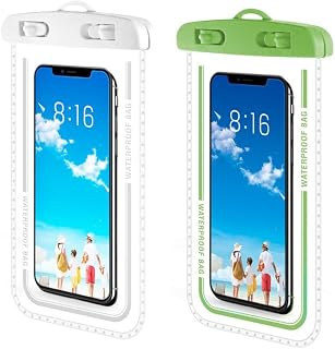 2 Pack-Waterproof Phone Pouch Bag - 7.5in Water Proof Cell Phone Case for Beach Travel Must Haves, IPX8 Dry Bag with Lanyard for iPhone 16 15 Pro Max, Cruise Ship Essentials