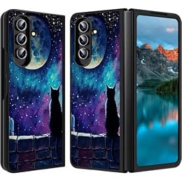 BFSEROBJ for Samsung Galaxy Z Fold 7 Case Slim Thin Hard PC Shock Absorption Protective Phone Case for Samsung Galaxy Z Fold 7 8 inch 2025 - Galaxy Nebula Cat