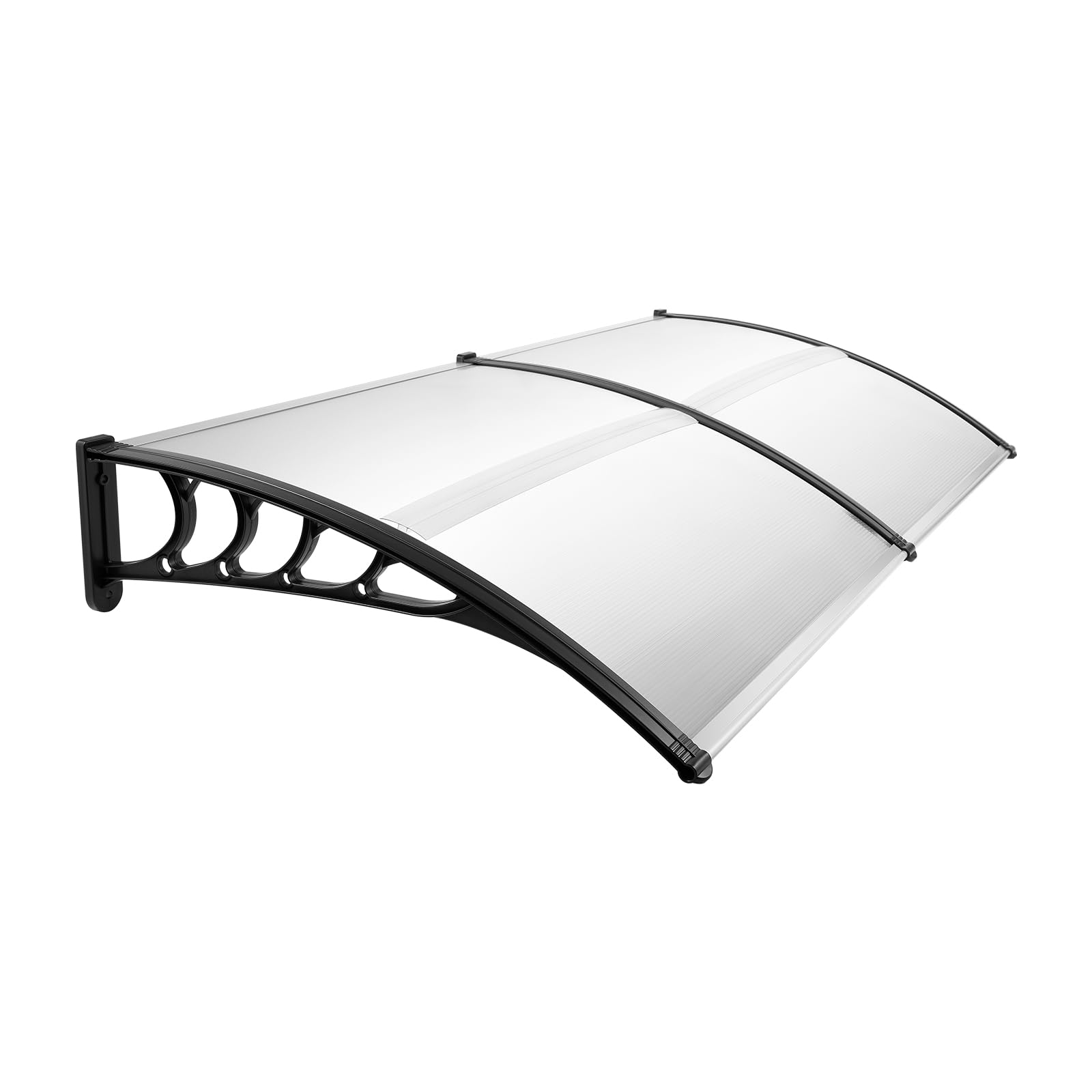 Marquesina para puerta de casa, 200 x 90 cm, de aluminio y policarbonato, toldo transparente para puerta de casa, toldo para puerta, ventana, porche, color gris