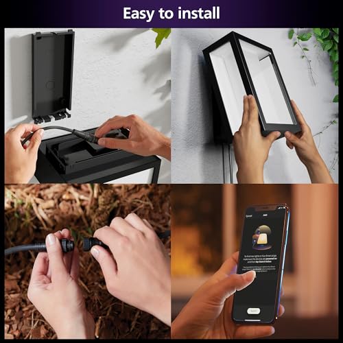 Philips Hue Impress Outdoor Wall Light Wide (Low-volt), (240 x 190mm) White & Color Light, Voice Control, Bridge required by Philips Hue - Image 5