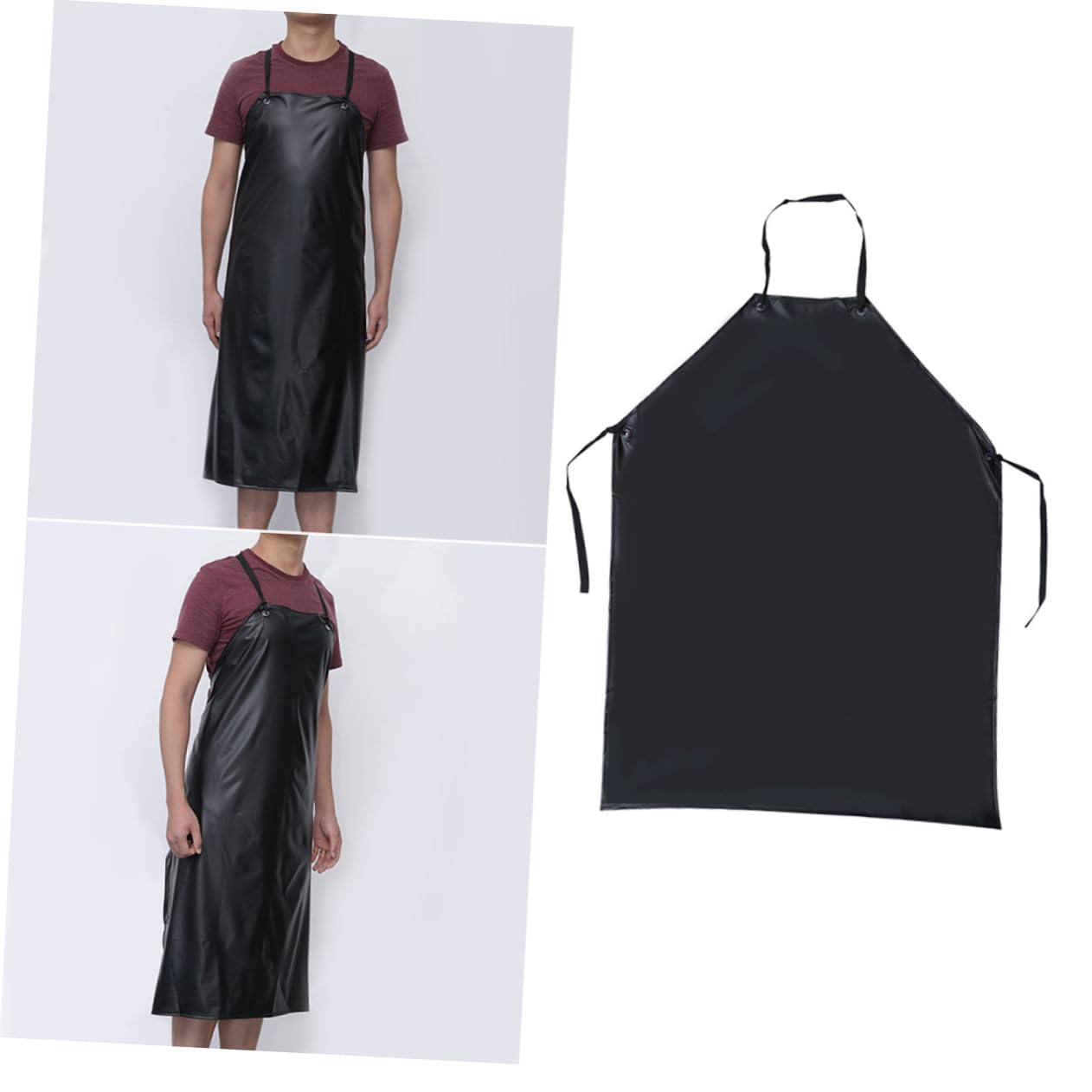 COLLBATH 3piezas Delantal De Cuello Halter Resistente Grasa y Álcalis Delantal De Pvc Multiusos Para Cocina y Limpieza