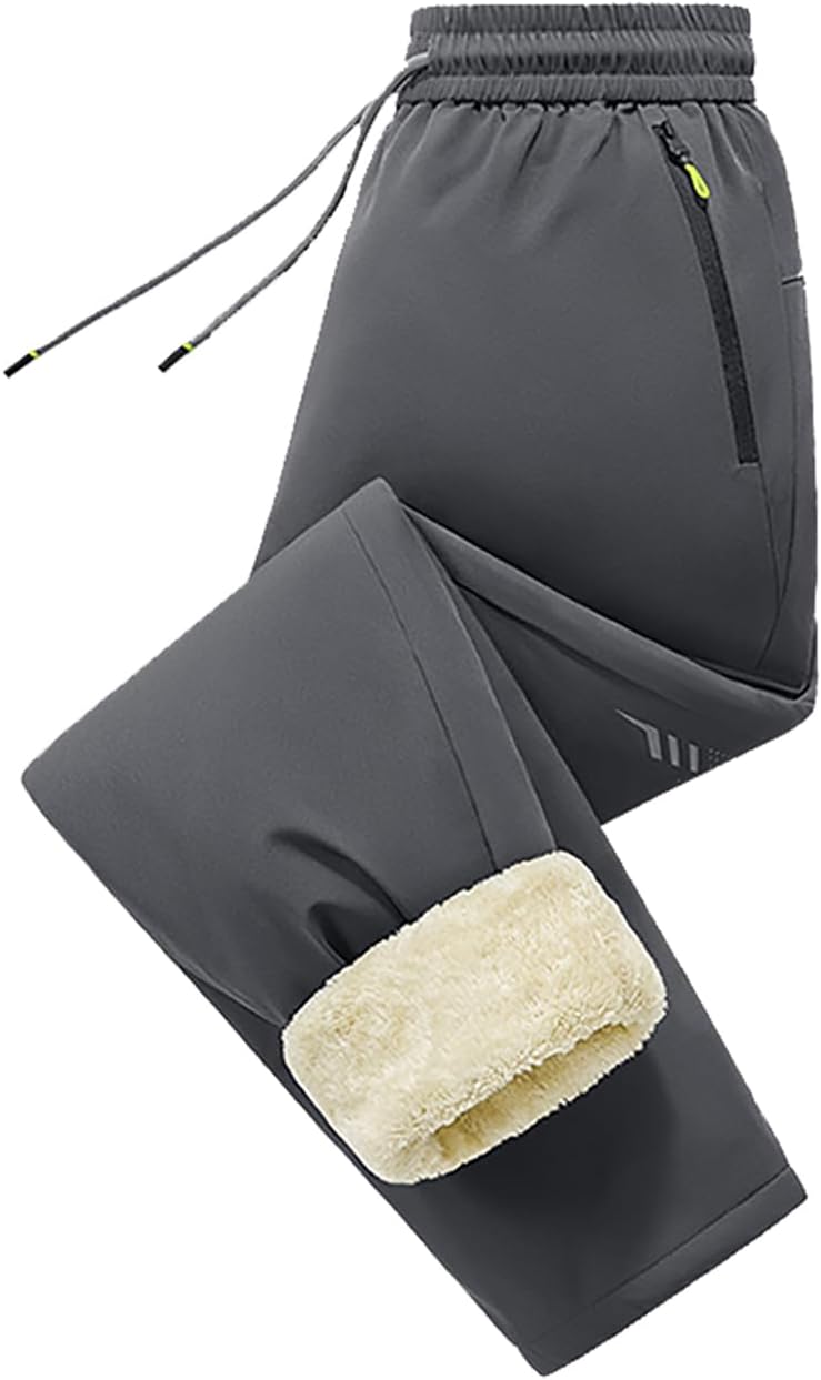 Winter Pants for Men Sherpa Fleece Lined Sweatpants Thermal Joggers for Outdoor, Sn...