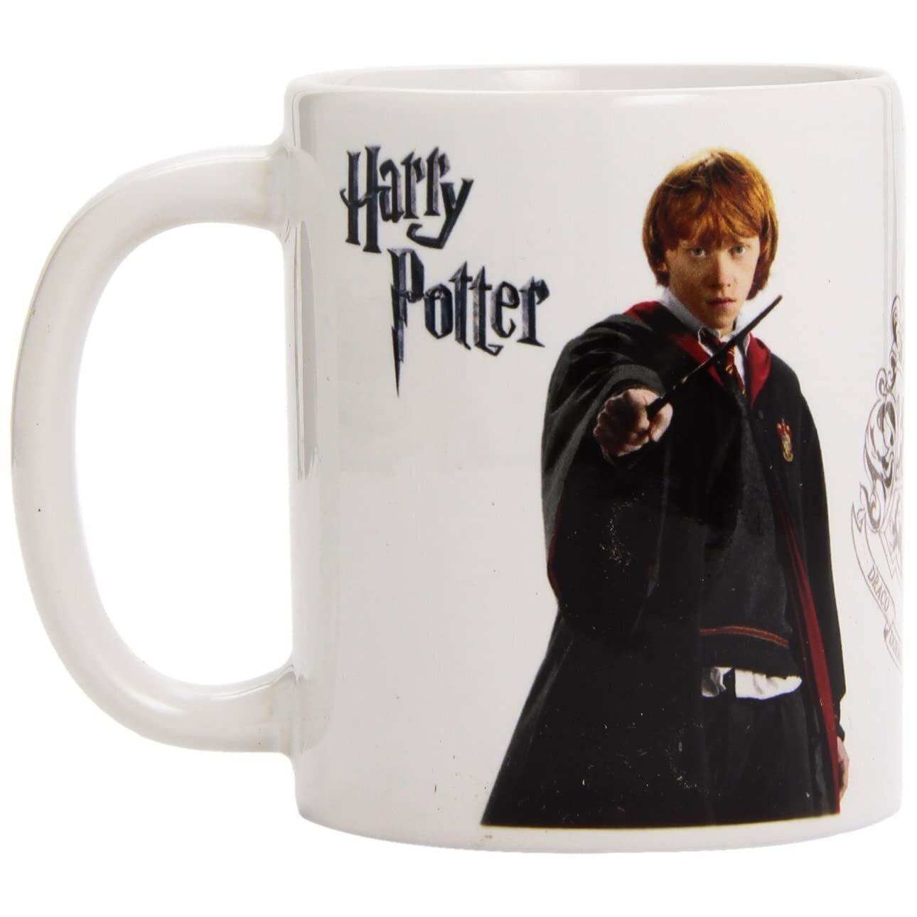 Harry Potter Ceramic Mug with Photograph of Ron Weasley and Hogwarts Crest in Presentation Box - Official Merchandise
