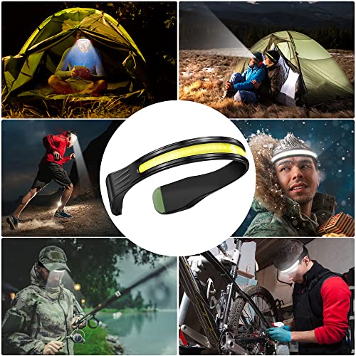 Wsiiroon Led Headlamp Rechargeable - 230° Wide Beam Head Lamp For Forehead Neck With 4 Light Modes, Waterproof Super Bright Cob Head Light Flashlight For Camping Running Hiking Hardhat Reading #TOP6