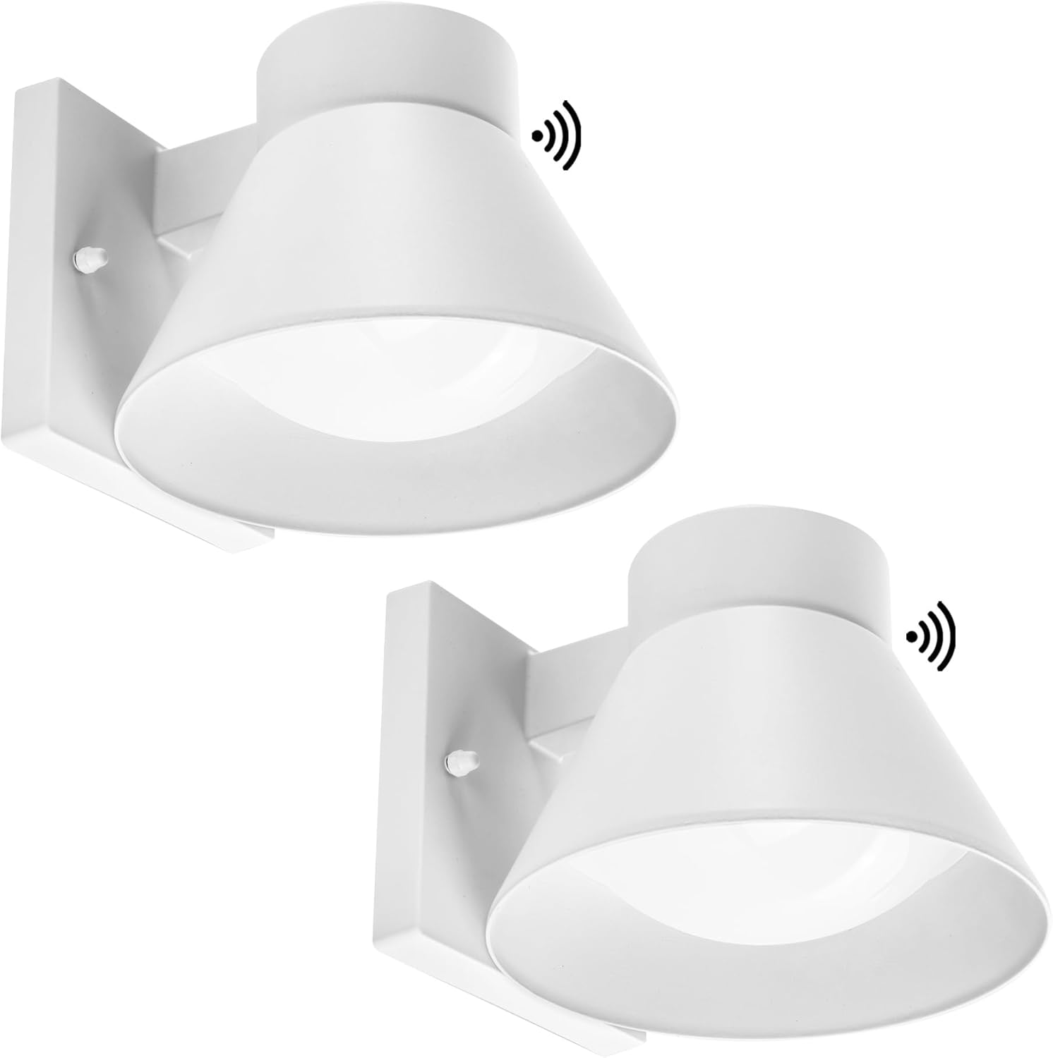 UME 2 Pack LED Outdoor Wall Light Fixtures, Dusk to Dawn Outdoor Wall Lantern, Exterior Waterproof Wall Sconce Light Fixtures, White Front Porch Lights Wall Mount Lighting