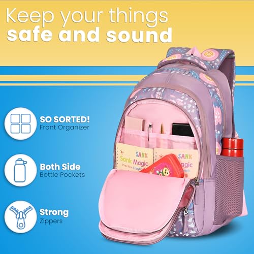 Image of BEAUTY GIRLS BY HOTSHOT FLORAL 1594|SCHOOL BAG|TUTION BAG|COLLEGE BACKPACK|LARGE SIZE|WATER RESISTANT|19 INCH|FOR GIRLS & WOMEN|36 LITERS BACKPACK