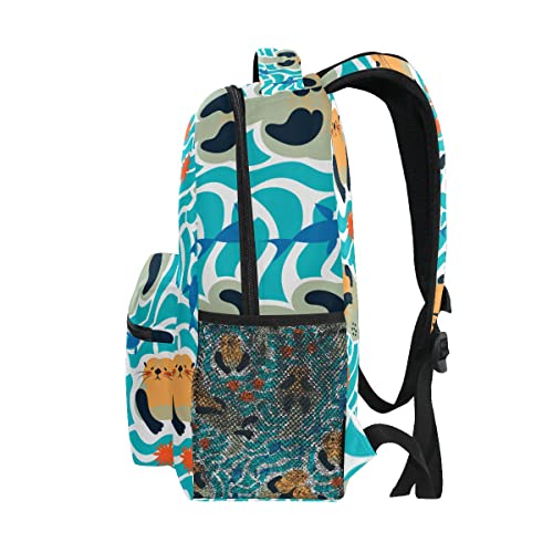 Hussrity Lovely Sea Otters Backpack Large Business Travel Laptop College Student School Computer Backpack Bookbag Casual Daypacks For Men Women #TOP2