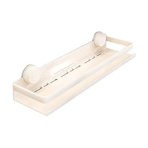 Suction Cup Shower Caddy Wall Mounted No-Drilling Heavy Duty Large Shower Caddy Plastic Shower Shelf for Inside Shower