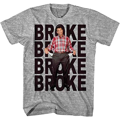 Married with Children Men's Married With Children MWC Broke Repeat Graphic T-Shirt, Heather Grey, Small Cover
