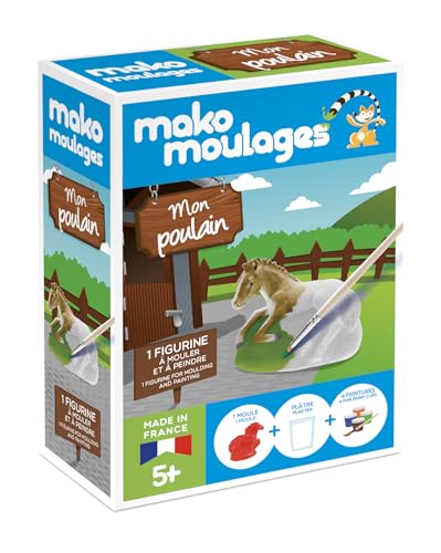 Mako Moulages Mon Poulain - Kit de Loisirs créatifs de Moulage et Peinture plâtre d'1 Poulain -...