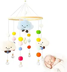 Mobile Para Berço Infantil Estokids Nuvens Srrodentes De Pelúcia Interativo Gira