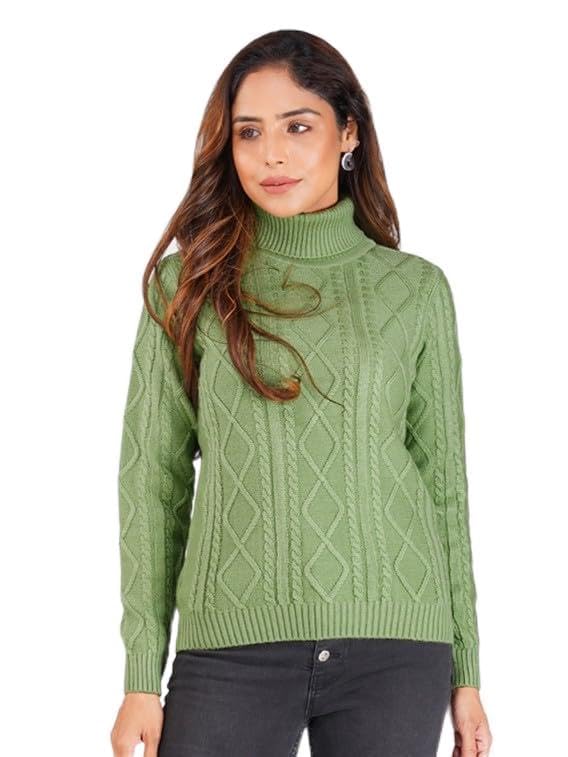 joe hazel Women Cozy Chic Cable Knit Turtleneck Sweater-picture-39