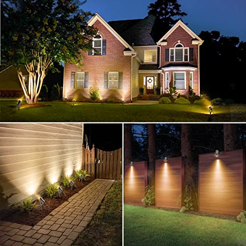 Aponuo 76Ft Low Voltage Led Landscape Light, Landscape Lights With Transformer Waterproof Landscape Lighting Kit Warm White 12W Landscape House Light For Yard, Lawn, Tree (6 Lights) #TOP5