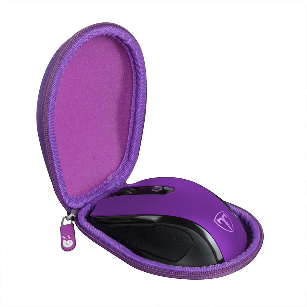 HermitshellHard Travel Case Fits VicTsing MM057 / HOTWEEMS D-09 / E-YOOSO/PONVIT/POLEYN 2.4G Wireless Portable Mobile Mouse Optical Mice (Only Case)(Purple)