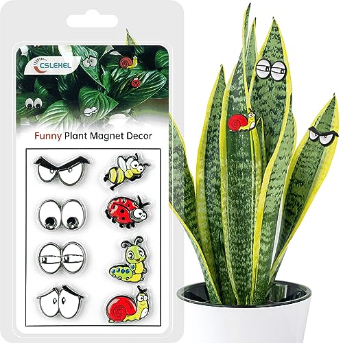 Cslehel Plant Magnets Eyes for Potted Plants 8 PCS Cute Magnetic Plant Eyes with Cartoon Eyes, Funny Plants Pins for Indoor Outdoor Office Plants Accessories, Plants Lover Gifts, Magnets for Fridge