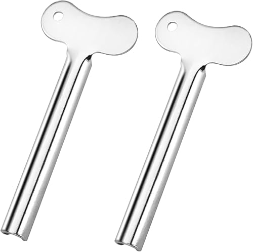 Exprimidor de pasta de dientes de metal, agarre cómodo, cremas de pasta de dientes de acero inoxidable, rodillo de llave, ahorro de trabajo,