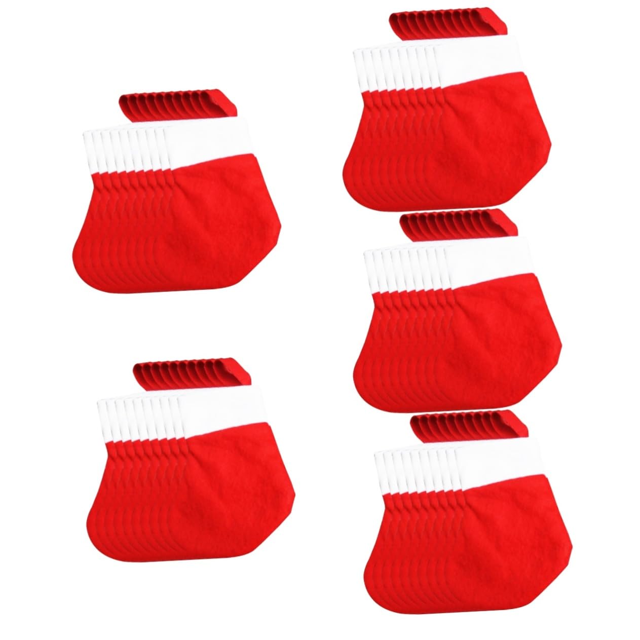TOPBATHY 80 Piezas Calcetines Navideños Bolsillo De Cubiertos De Navidad Calcetín De Navidad Colgando Decoración Colgante De Calcetín De Fiesta De Navidad Mini Tela No Tejida Rojo
