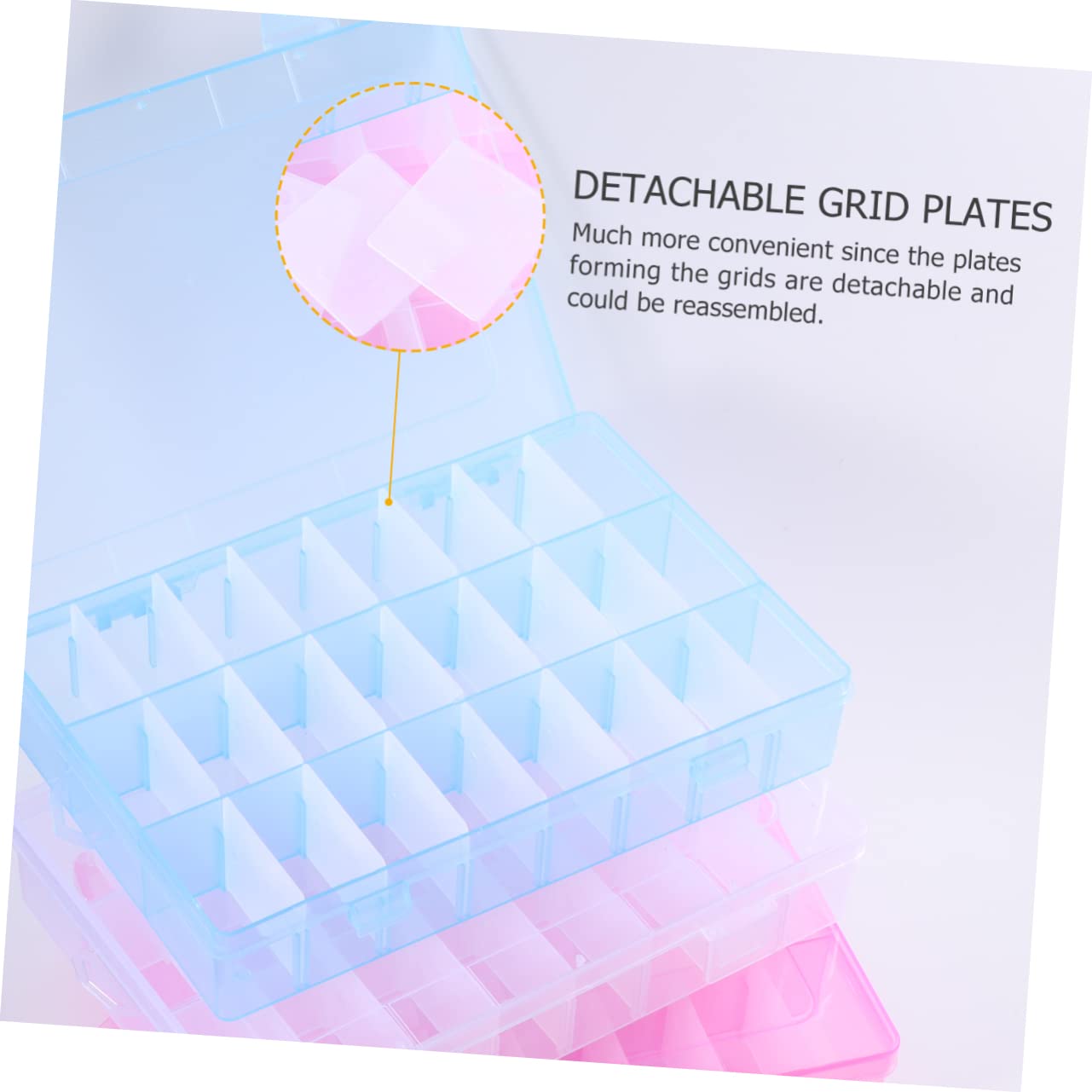 Uonlytech 2sets Stoccaggio Plastica Con Scomparti Rimovibili Contenitore Multifunzionale Per Gioielli e Componenti Elettronici Misti Blu Rosa e Trasparente