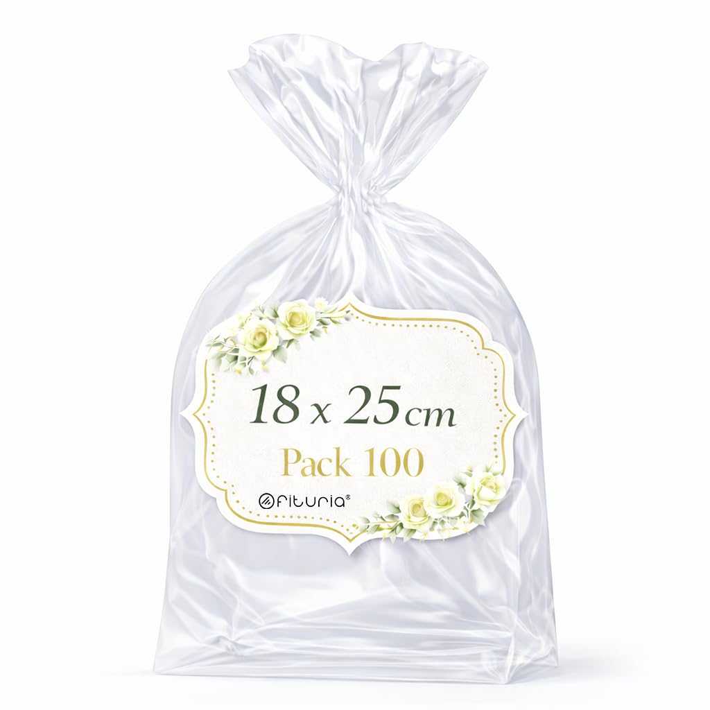 Ofituria Bolsas Celofán Transparente 10 x 15 cm, Bolsas Transparentes para Chuches y Regalos – Bolsas Plastico Transparente para Cumpleaños Infantiles, Galletas y Detalles, 1 Pack (100 Bolsas) — view 27