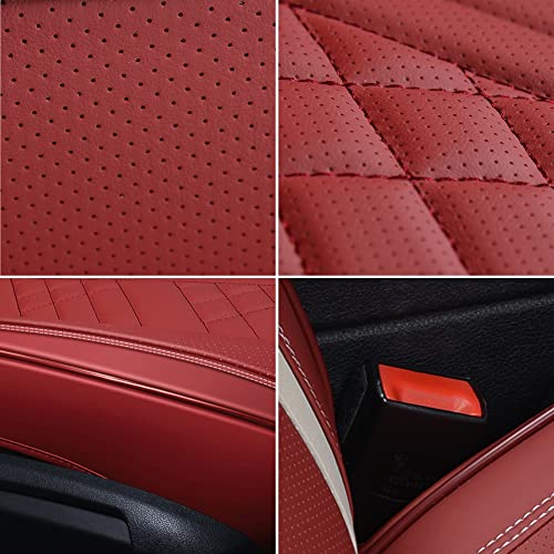 Image of GXT Car Seat Covers Front Seats Only, Front Car Seat Covers 2 Pack, Premium Faux Leather Car Seat Cushion - Universal Fit for Most Sedans SUV Pick-up Truck with Headrests(Red)