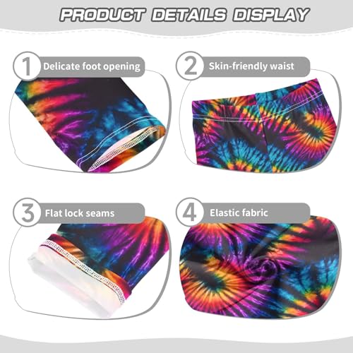 ALAZA Girls' Leggings Children's Yoga Pants Skinny Printed Dance Colorful Tie Dye Comfortable 4T2