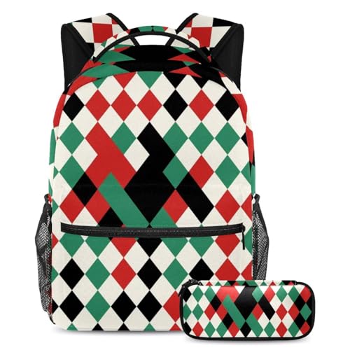 Cartable drapeau palestinien mosaïque grand volume et ultra résistant pour lycéen