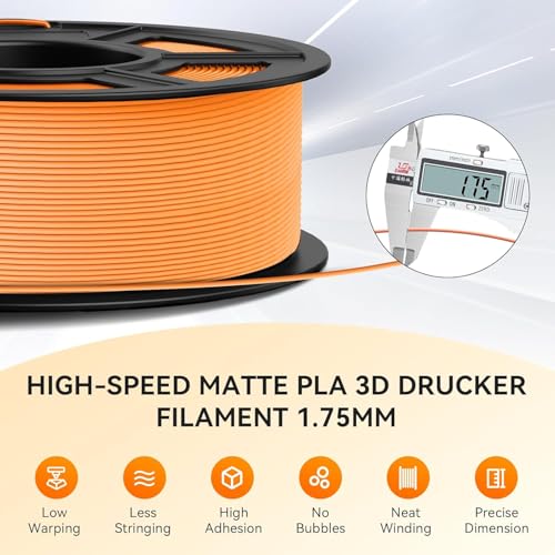 Image of TECBEARS Matte PLA Filament Rapid 50-600mm /s Printing, 1kg Pri-Yellow | High Speed PLA Classic, Neatly Wound 3D Printer Filament, ±0.02mm Accuracy, Fit for Most FDM 3D Printers
