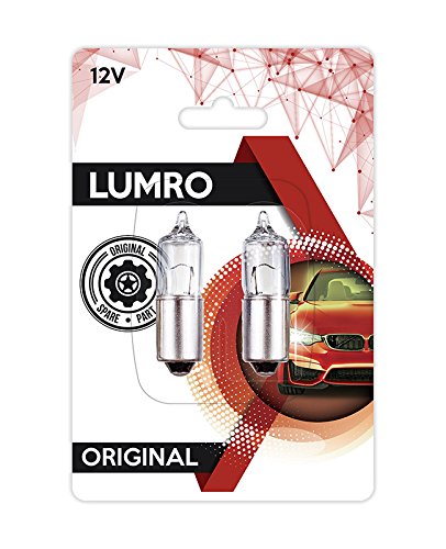 LUMRO Original BAX9S H6W 6W Clear Sidelight Parking Light Bulbs