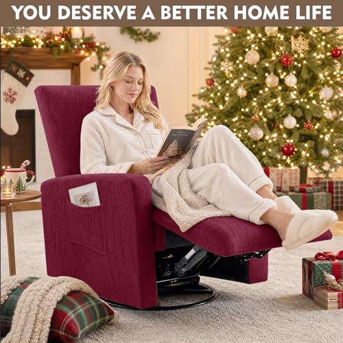 Image of ZNSAYOTX 100% Waterproof Recliner Chair Covers, 3-Piece Stretch Fit Recliner Slipcovers with Buckle & Elastic Band for Lazy Boy, Stay in Place, Soft Plaid Jacquard Protector (Small, Wine Red)
