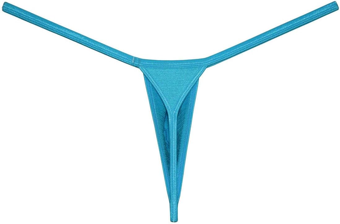 OROCOJUCO Men Border Mini Thong Drawing Pouch T-back Shiny Spandex Micro Bikini Underwear - Image 4