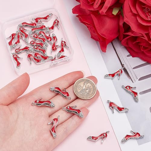 Création de bijoux avec ces pendentifs princesses en émail rouge et strass - 4