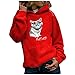 Lässiger Damen-Hoodie-Pullover Damen-Tierdruck-Sweatshirt mit Langen Ärmeln 4550 df Mittelalter enärmel kerbenhals rolllaschenhülse Schlaf-Hemd Dessous nachtwäsche