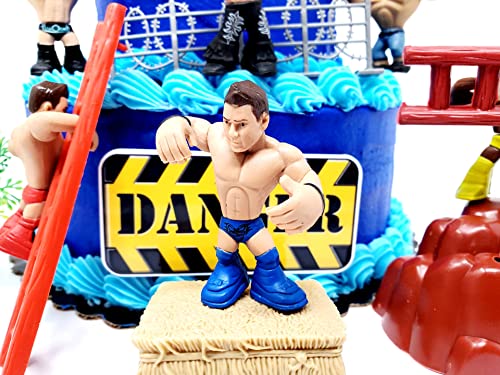 Wrestler Rumblers Wrestling Action Cake Topper With Random Wrestler Figures And Accessories #TOP6