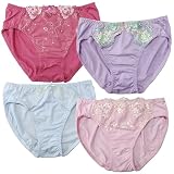 ヴィセ 伸縮 ショーツ セット レディース 下着 4枚組 L 花柄 刺しゅう レース 女性 伸縮性 (WS0012-L D4)