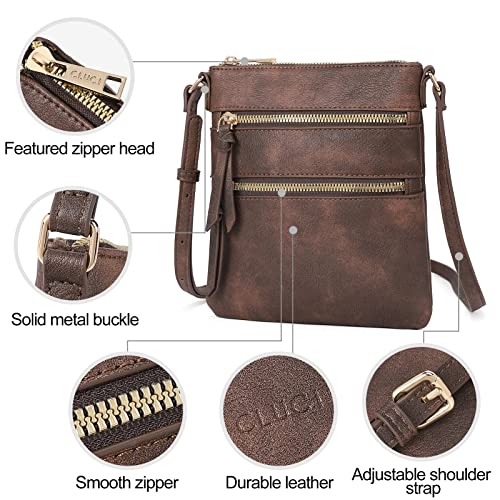Image of CLUCI Crossbody Purses for Women, Medium Size Zipper Pocket Adjustable Strap, Soft Leather Women's Shoulder Handbags