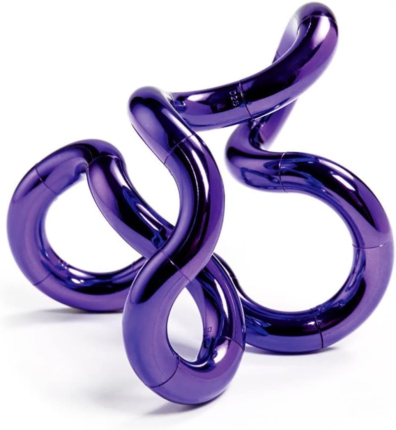 Tangle® Jr. Metallic (2-Pack) - Purple & Blue - Genuine Tangle Fidget - Fidget Toy for Kids and Adults - Metallic Shiny Fidget Desk Toy