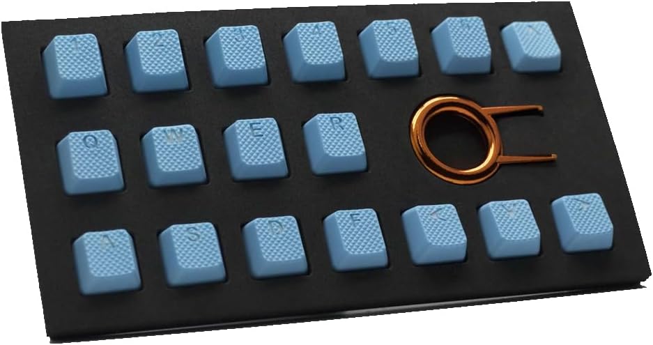 Taihao Rubber Keycap Set (18) - Neon Blue