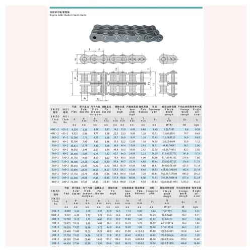 Chaîne for rouleaux 04C-2 double acier 45# pour projets de motorisation d'atelier