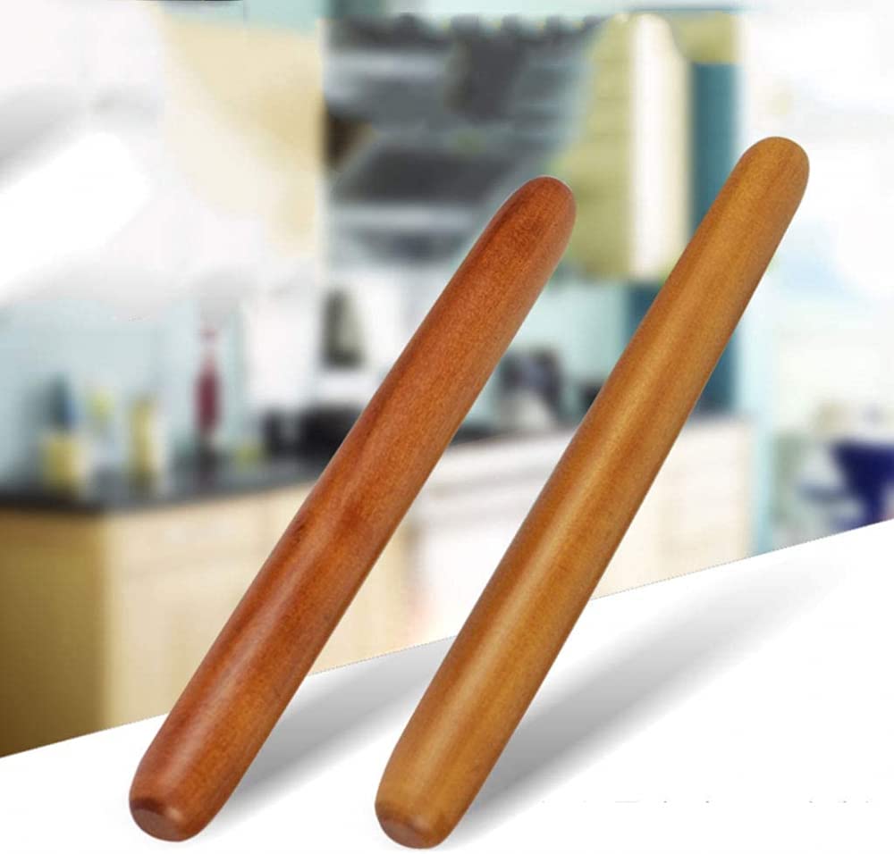 Rodillo de madera utilizado en restaurantes y panaderías, rodillos de masa antiadherentes de madera de dátil, utilizado para hornear cocina, pastelería, galletas, fondant pies-C