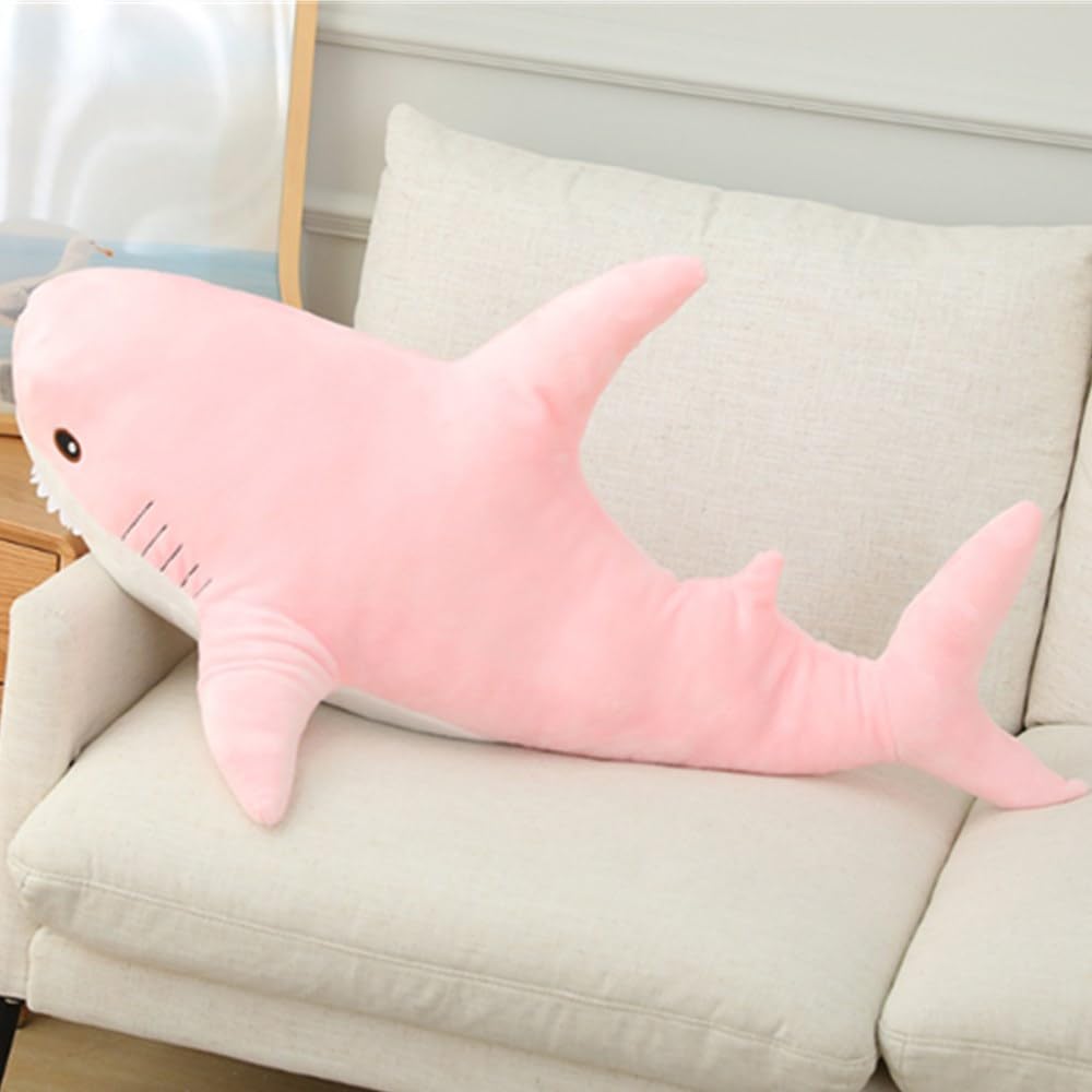 Simulation Great Whale Shark Plush Toy 80cm/31”, Realistic Stuffed Animal Cute Whale Shark Plush, Soft Great Whale Shark Plush Toy Home Decoration Toys, Gift for Kids (Pink)