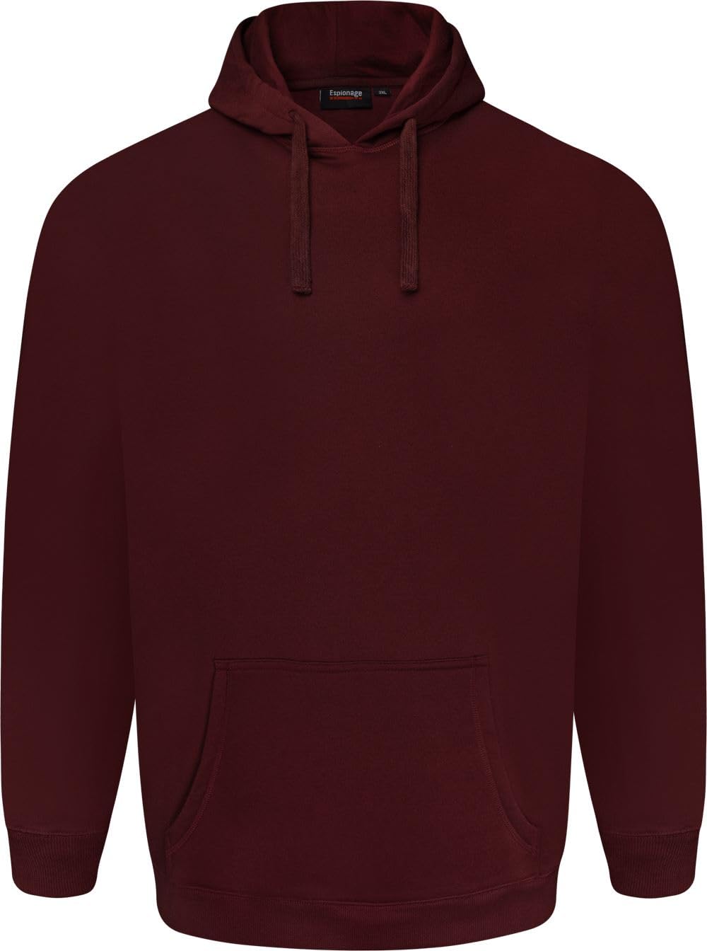 Espionage Men's Wine Overhead Hooded Sweat Shirt For (Lw161) In 5XL