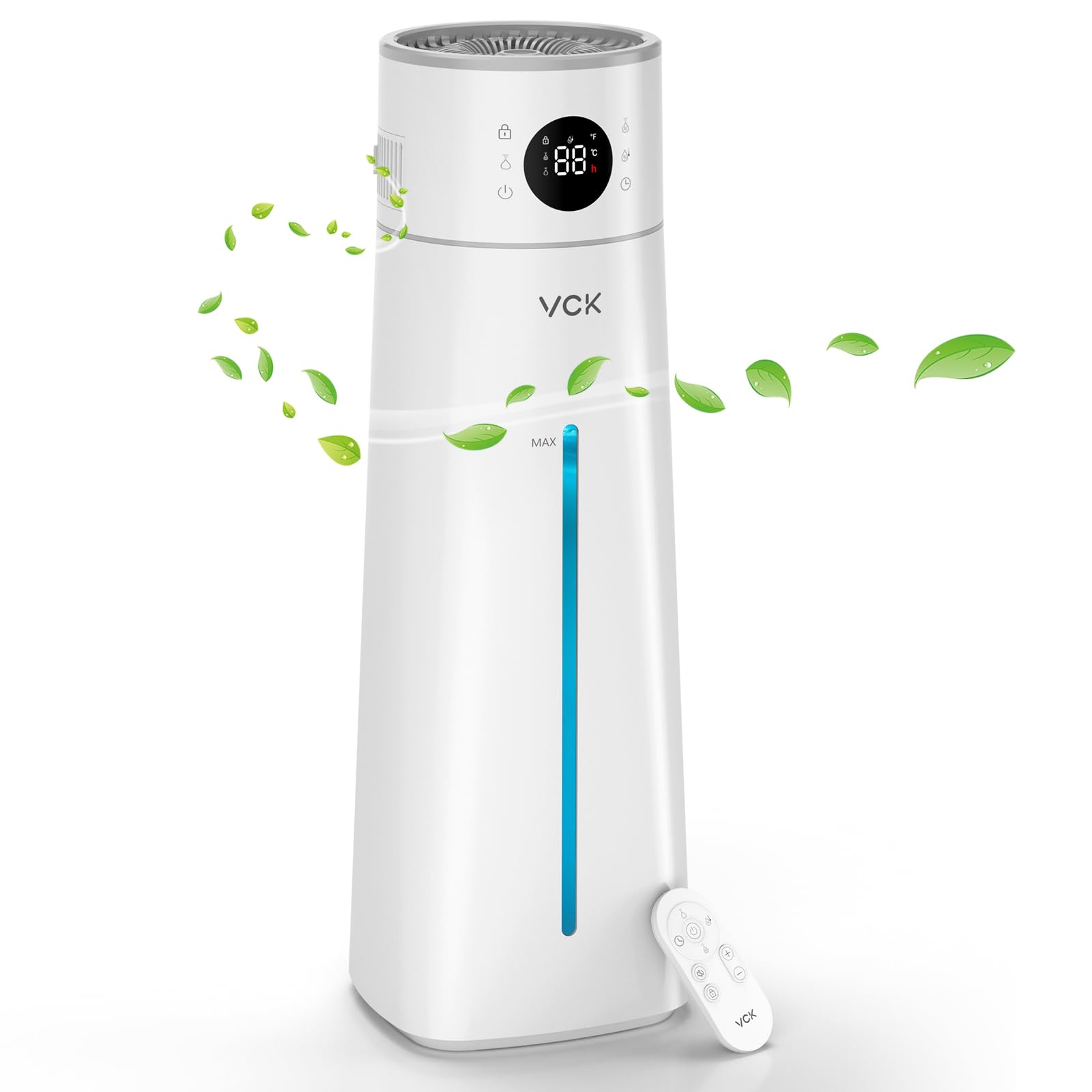 Humidifiers for Bedroom, 8L Top Fill Cold Mist Humidifiers with 10 Adjustable Mist Levels, 50H Runtime, AI Mode, 24H Timer, Whisper-Quiet Ultrasonic Humidifiers for Home Large Room Plants