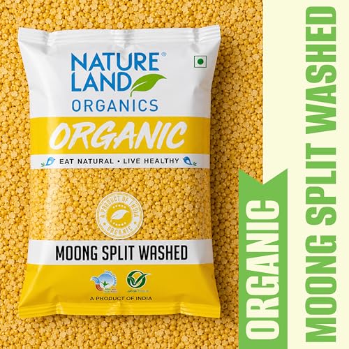 Image of Natureland Organics Moong Dal Yellow /Split Washed 500 Gm - Organic Healthy Pulses