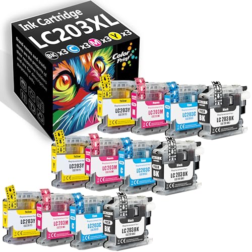 COLOR PRINT Compatible Ink Cartridge Replacement for Brother LC203 LC203XL LC203BK for MFC-J480DW MFC-J680DW MFC-J880DW MFC-J885DW MFC-J4420DW MFC-J460DW Printer (3B,3C,3M,3Y,12-Pack) -  CP-LC203-12, CP-LC203-12P