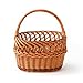 Produktbild Aqbau® Weidenkorb einkaufskorb 37 x 40 x 20cm, Korb geflochten aus Weide, Picknickkorb, Pilzkorb, Tragekorb mit henkel, Flechtkorb, Zweifarbig Handgeflochten