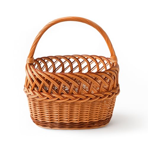 Aqbau® Weidenkorb einkaufskorb 37 x 40 x 20cm, Korb geflochten aus...