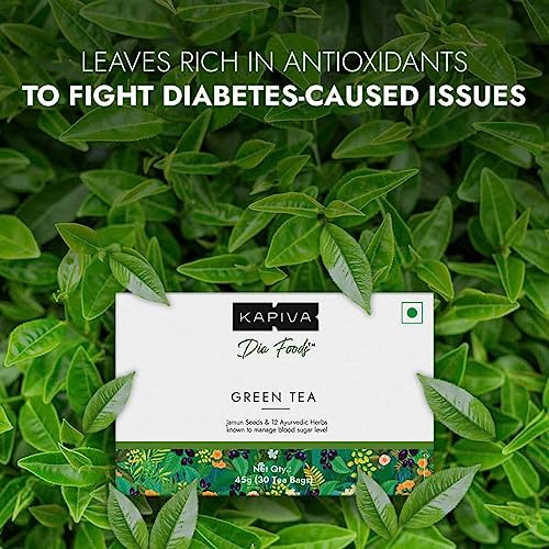 Image of Kapiva Dia Foods Green Tea for Blood Sugar Care | Jamun, Gudmar, Methi, & 10 More